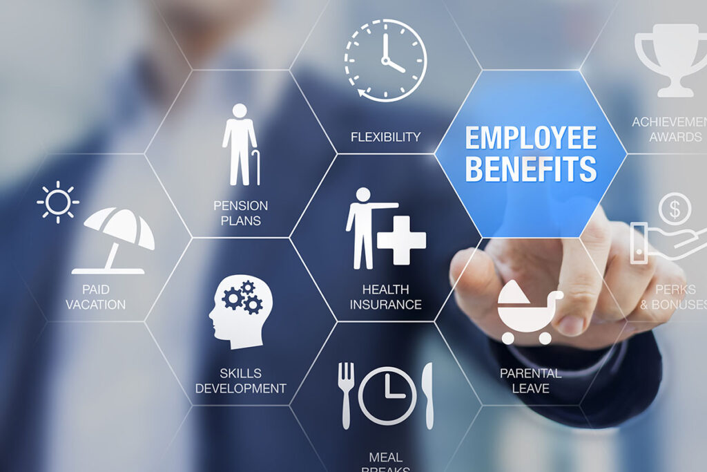 grid of benefits with selection on employee benefits