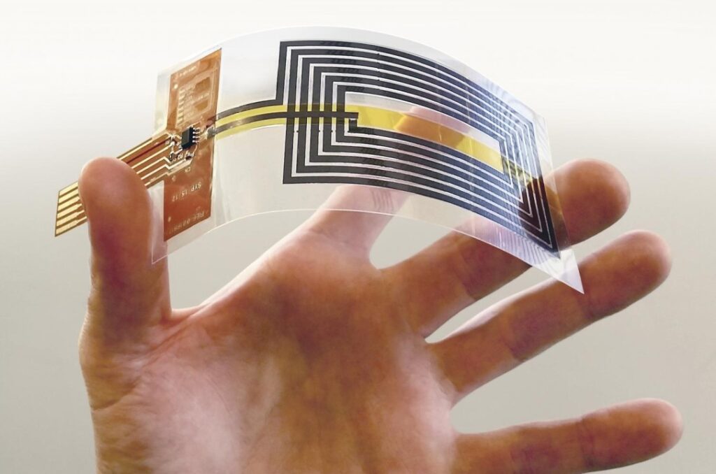 flexible technology material with computure chips inside